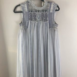 Free people white babydoll high neck dress